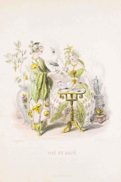 J. J. Grandville - Thé et Café - Les Fleurs Animées Vol.II - Litho by J.J. Grandville - 1847 Thé et Café - Les Fleurs Animées Vol.II - Litho by J.J. Grandville - 1847