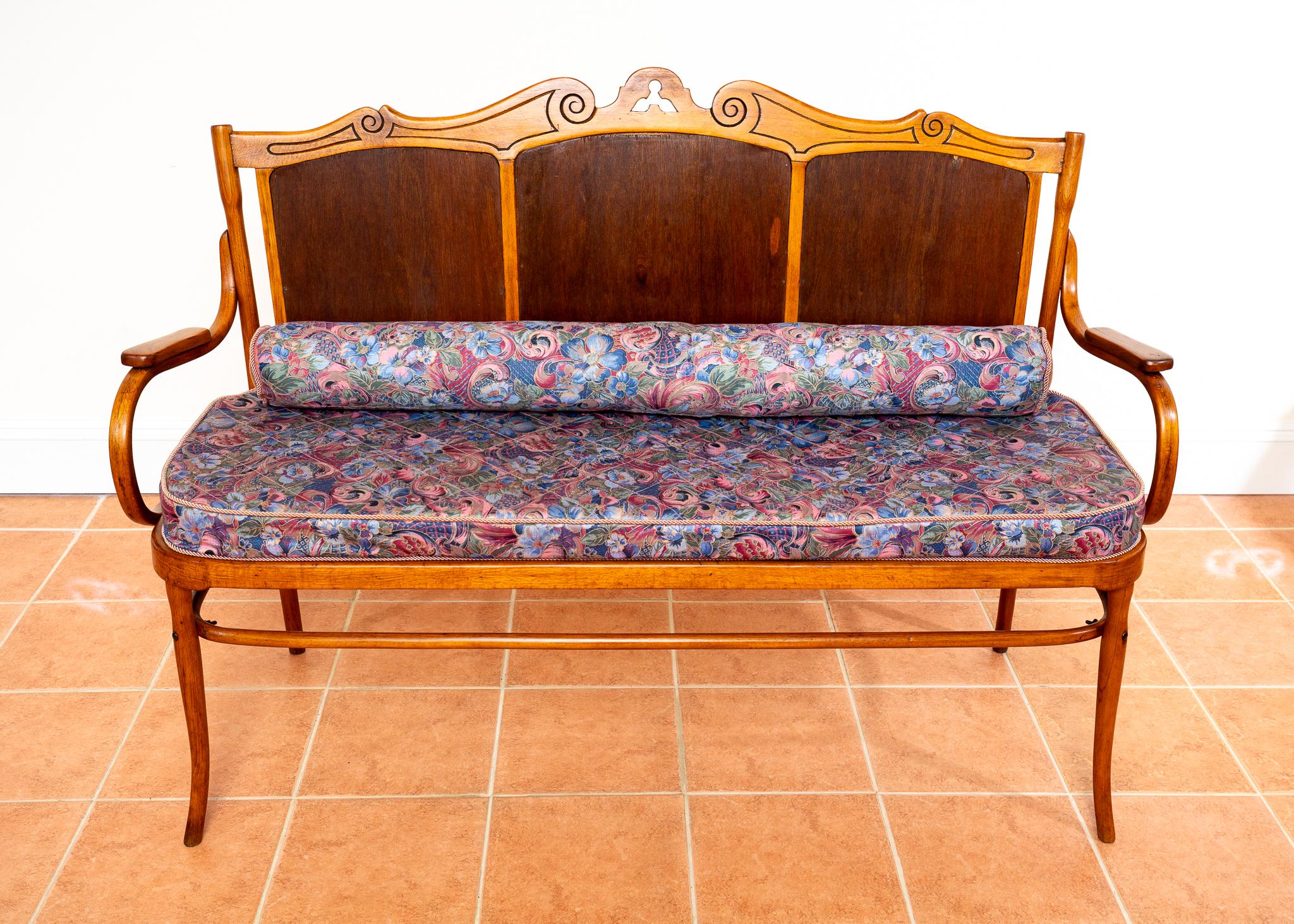 J & J Kohn Bench 1900 Vienna Secession Art Nouveau Bentwood Antique Thonet Style For Sale 6