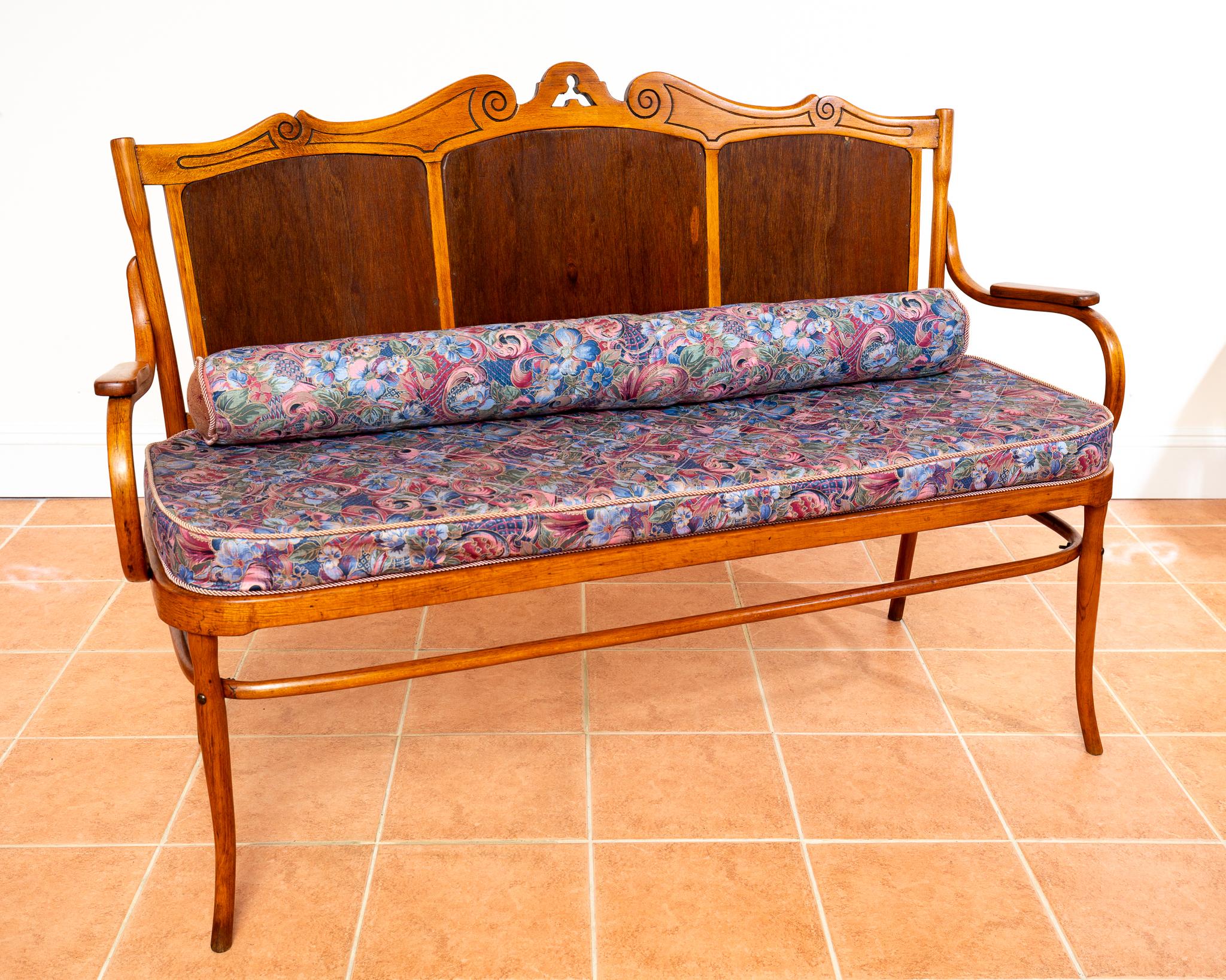J & J Kohn Bench 1900 Vienna Secession Art Nouveau Bentwood Antique Thonet Style For Sale 3