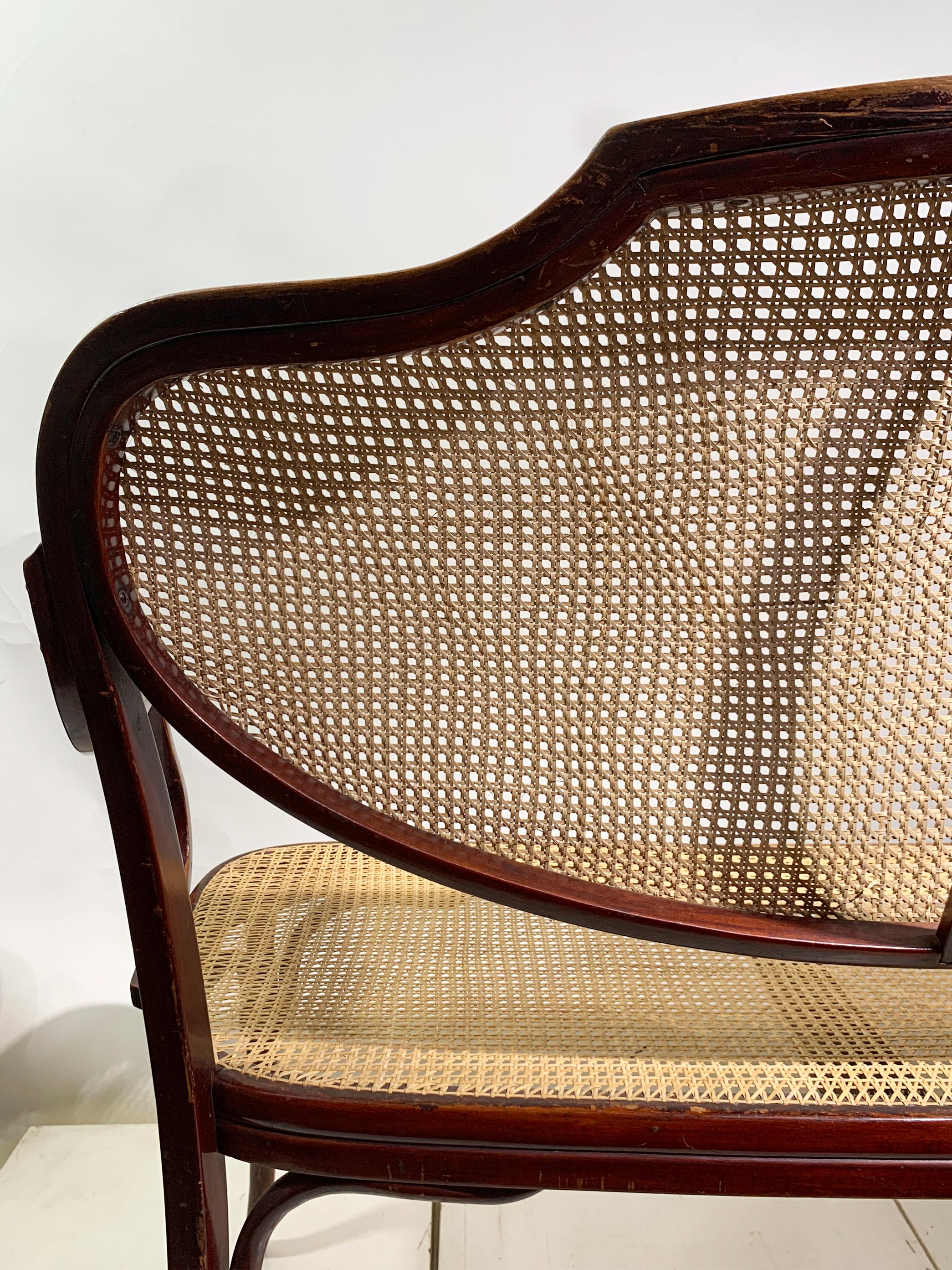 J. & J. Kohn Bentwood and Cane Bench, with Label, Austria, Circa 1900 For Sale 10