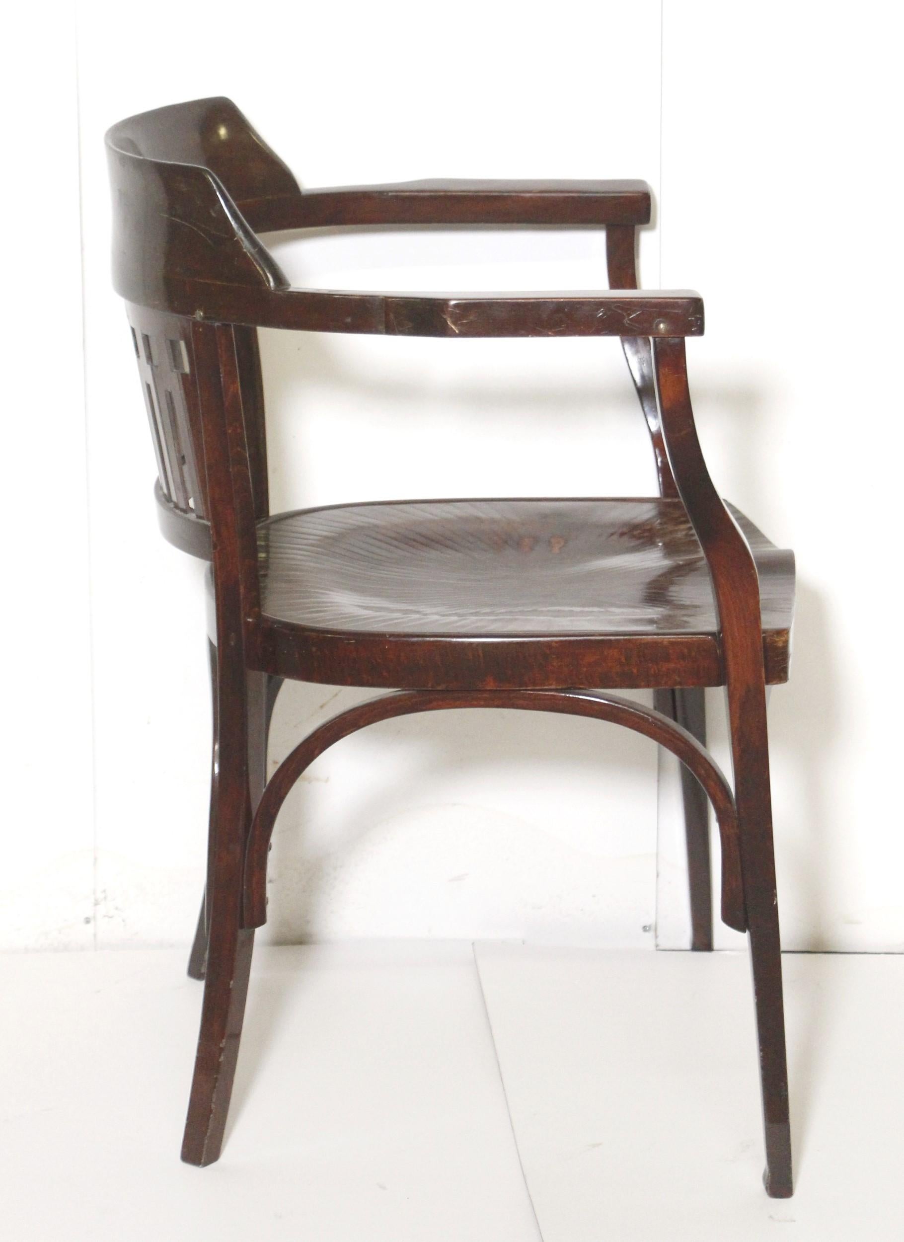 J. J. Kohn Secessionist Bentwood Armchair Designed by Otto Wagner Early 1900s 1