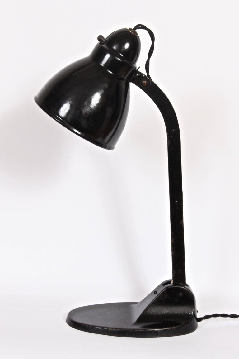 Black Bauhaus Architects Desk Lamp By Viktoria Lampe Circa 1930