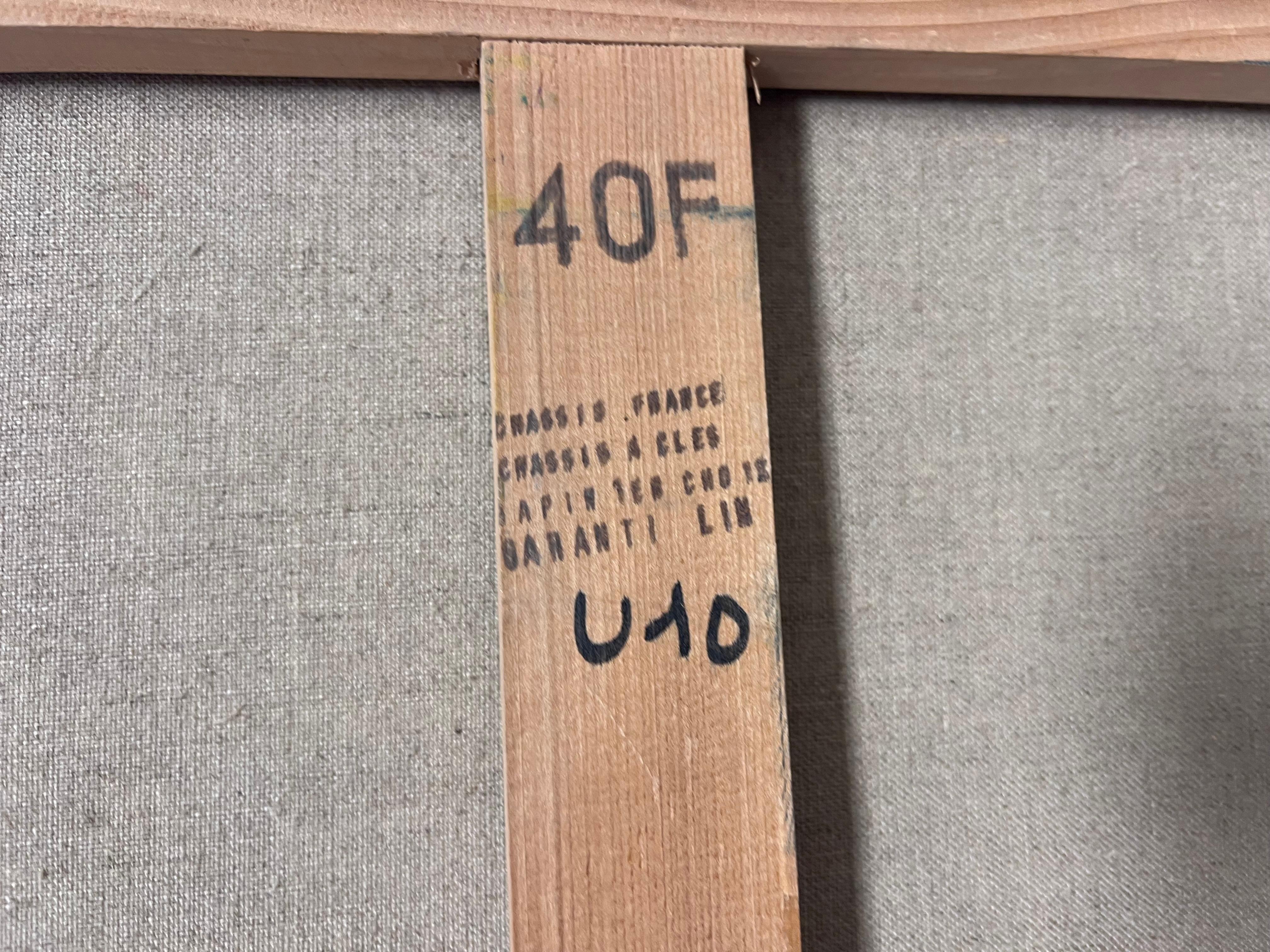 Enorme dipinto ad olio firmato dal modernista francese Figure fuori città di notte in vendita 5