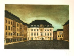 Bonn, Germany original limited edition aquatint etching by J.J. Regal