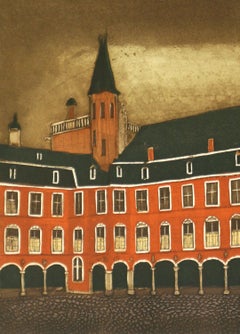 La Hage, Pyrenees , France original etching by J.J. Regal