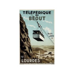 1935 original travel poster by the artist Pierre Duval - Téléférique du Béout