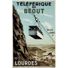 1935 original travel poster by the artist Pierre Duval - Téléférique du Béout