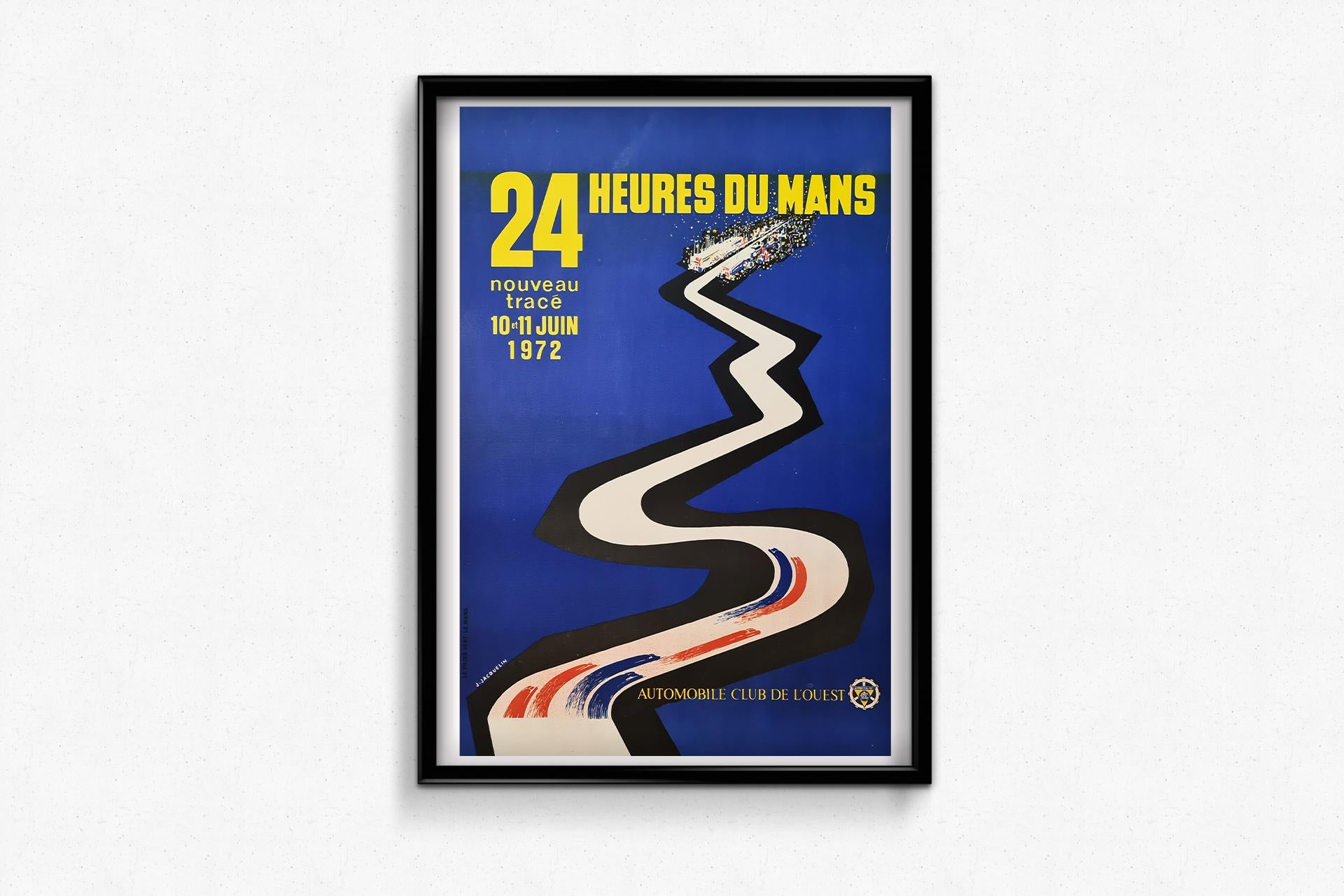 Original poster was made by Jean Jacquelin for the 24 heures du Mans 1972 For Sale 2