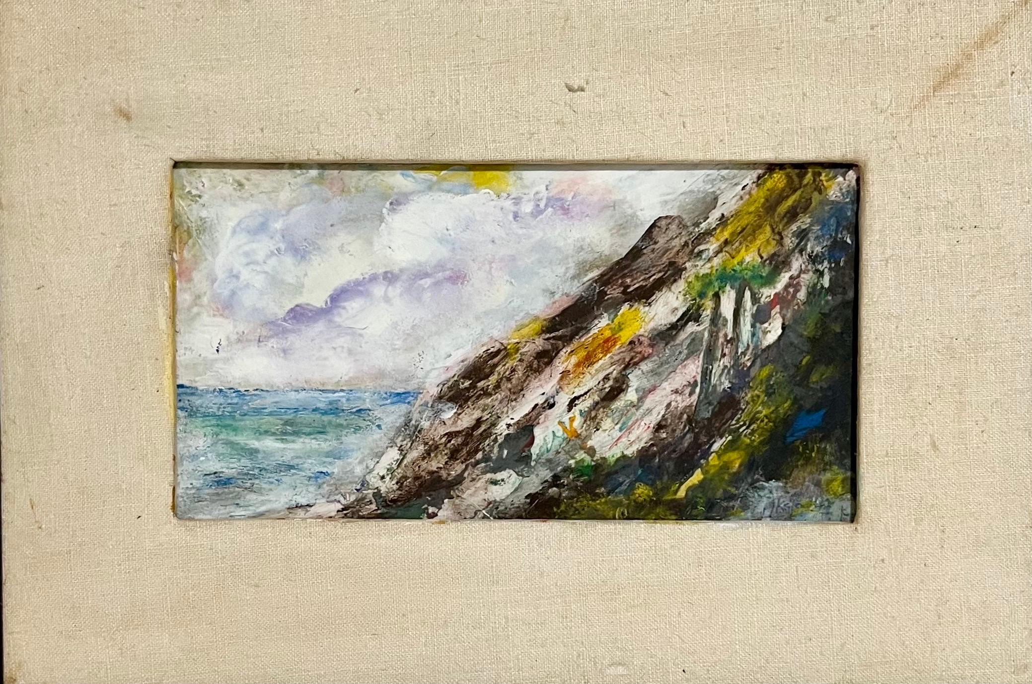 
J. James Akston
Berglandschaft am Meer
Acryl auf Karton
Rahmen: 11.5 x 16.       
Bild: 5 X 9.5

Joseph James Akston war ein polnisch-amerikanischer Bildhauer und Maler, der für seine surrealistische abstrakte Malerei und seine