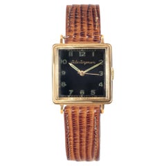 J. Jergens Used in yellow gold with a Black dial 27mm Manual watch