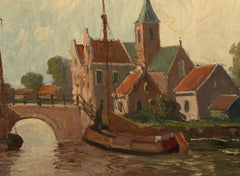 Cityscape, Impressionist Oil Painting on Canvas by J Johnson