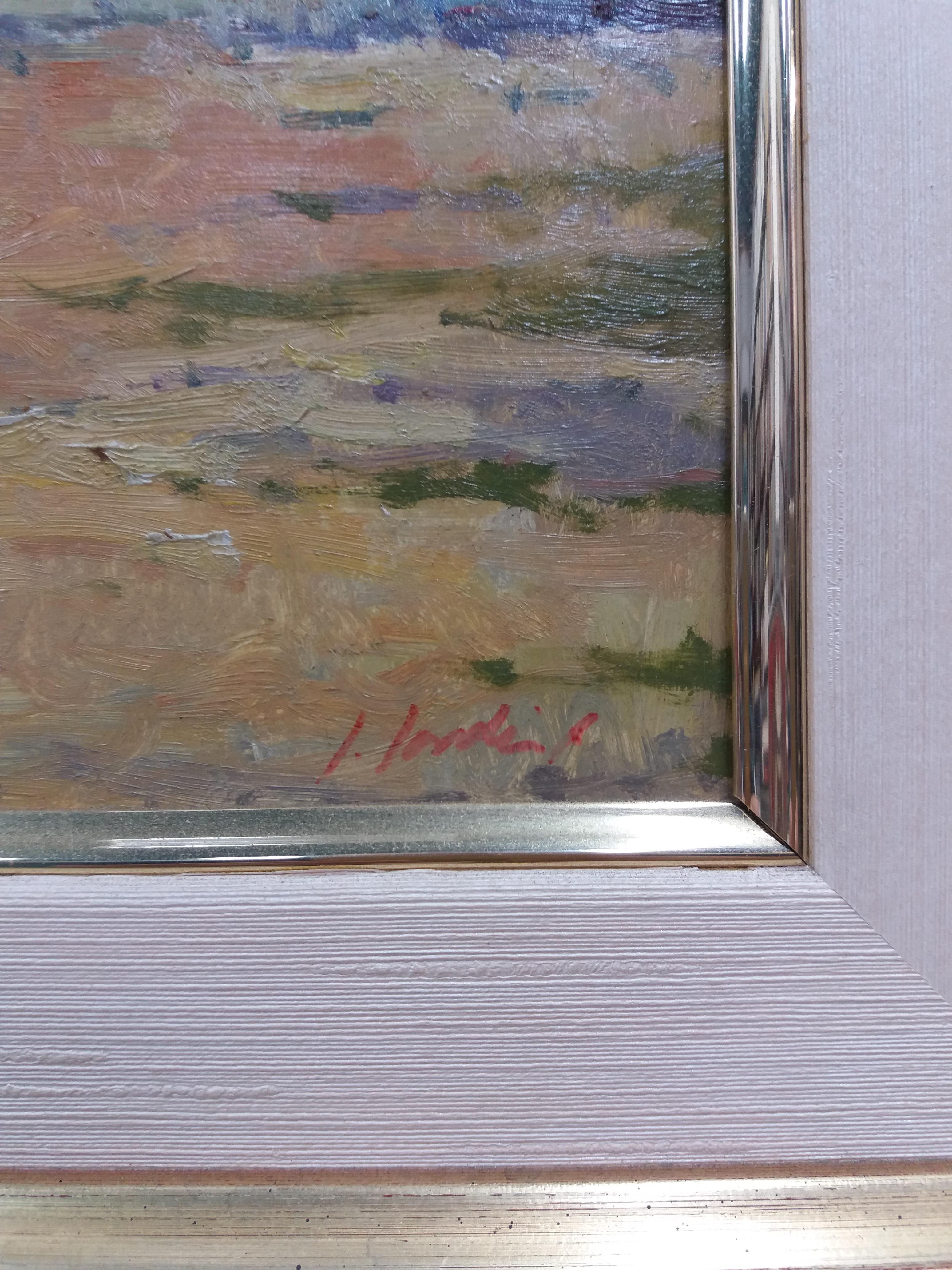 J. Jordi 4  Marina. originales expressionistisches Gemälde in Acryl (Braun), Landscape Painting, von J. JORDI