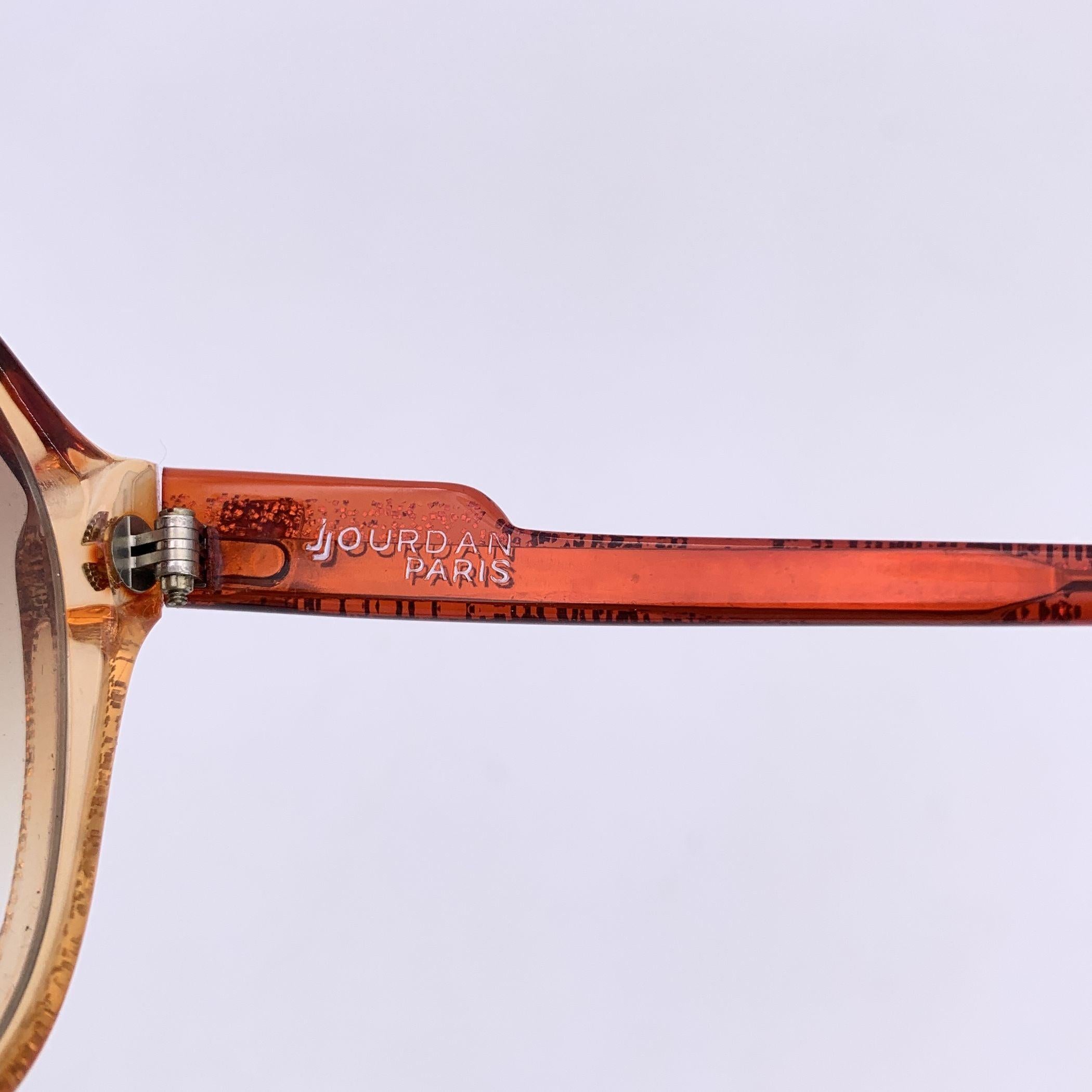 J Jourdan Paris Vintage überdimensioniert Glitter Orange Sonnenbrille US2 197 im Zustand „Hervorragend“ im Angebot in Rome, Rome