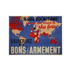 1939 Powerful WWII french poster - Subscribe to Armament Bonds
