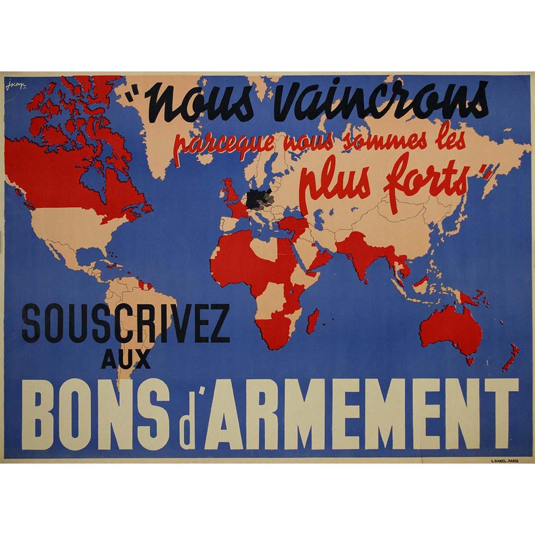 1939 Powerful WWII french poster - Subscribe to Armament Bonds - Print by J. Kap