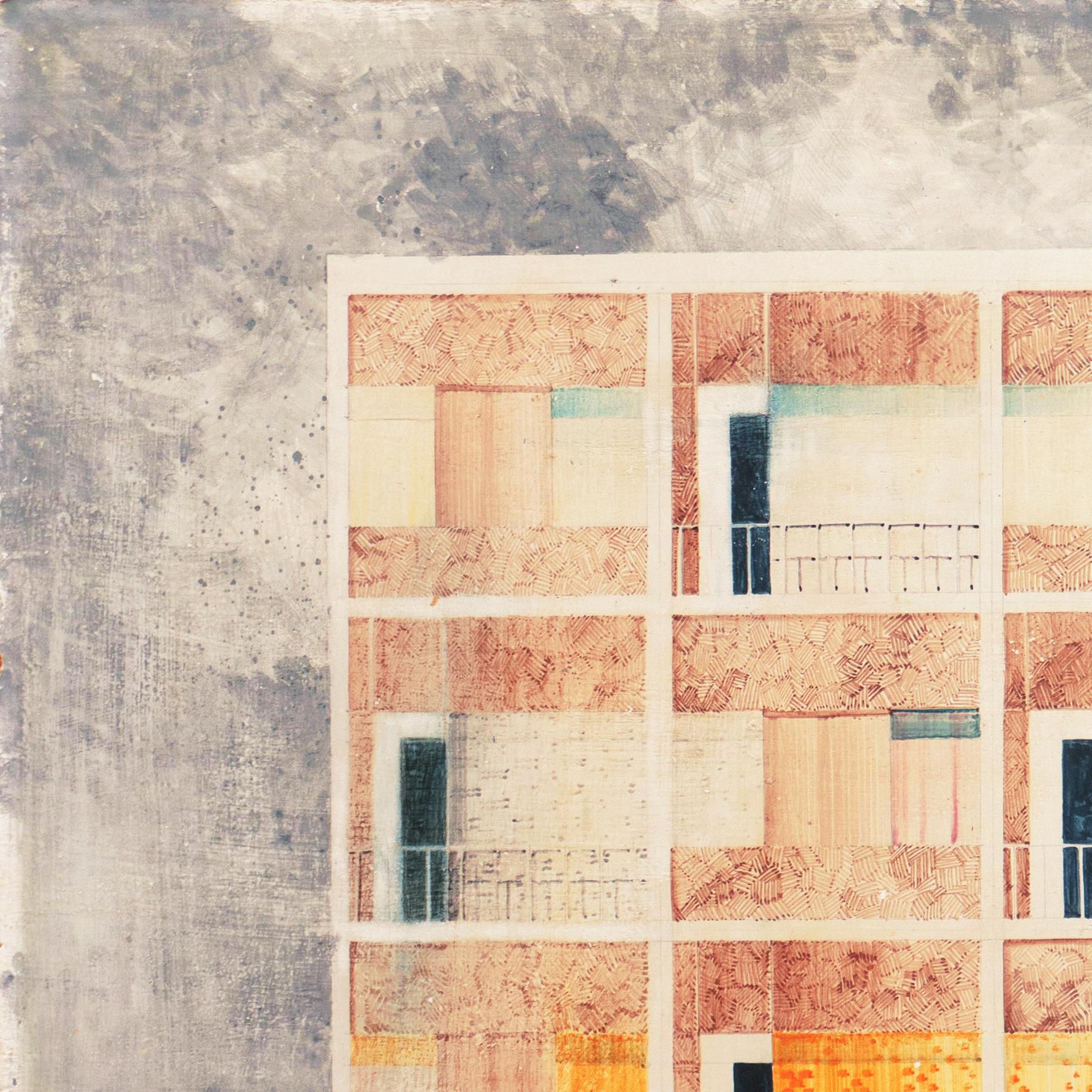 'Architectural', Exhibited: Buffalo Fine Arts Academy, Albright Art Gallery - Painting by J. Katulski