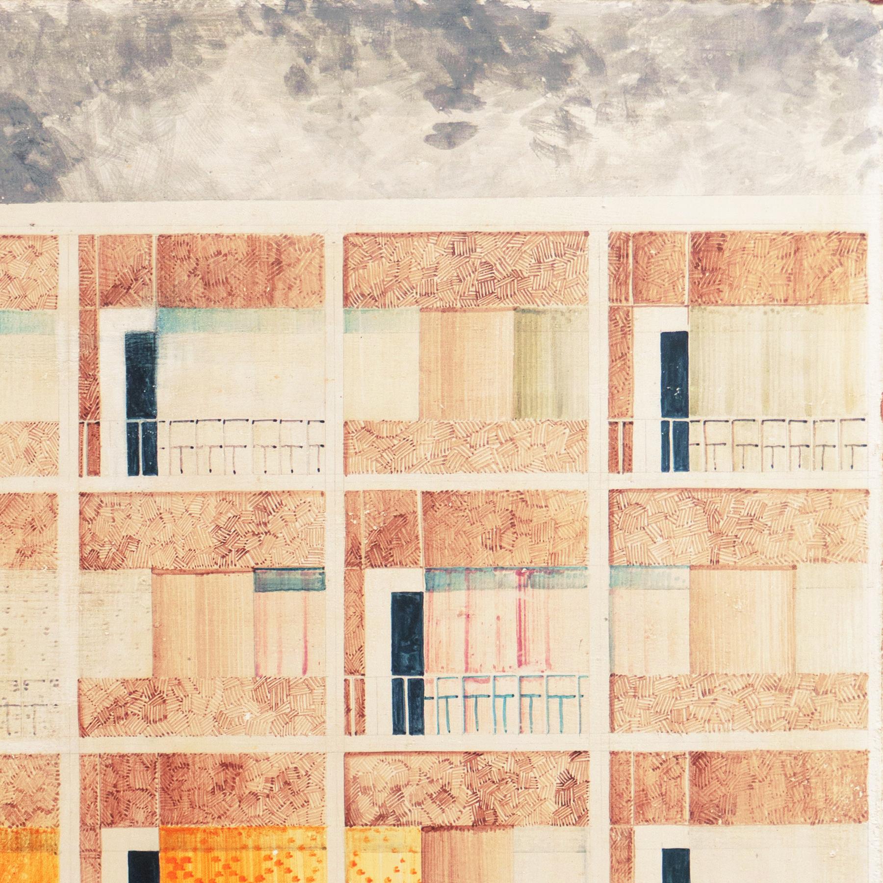 'Architectural', Exhibited: Buffalo Fine Arts Academy, Albright Art Gallery - American Modern Painting by J. Katulski