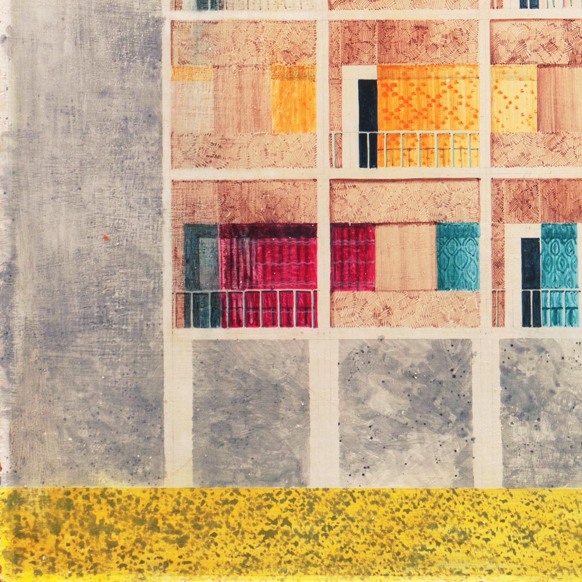'Architectural', Exhibited: Buffalo Fine Arts Academy, Albright Art Gallery - Beige Landscape Painting by J. Katulski