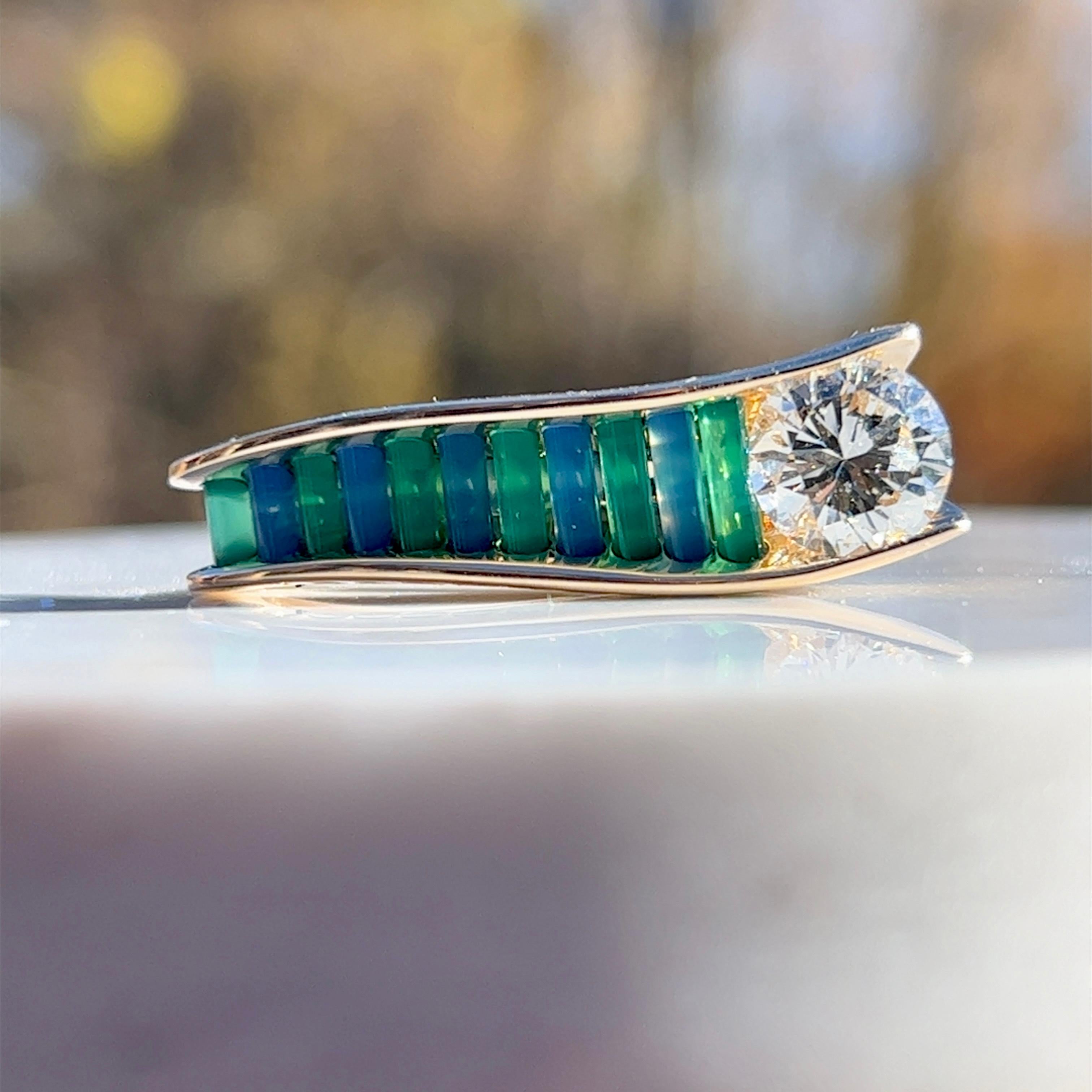 J. Kennedy Cylettes Diamant-Anhänger aus 14 Karat Gelbgold für Damen oder Herren