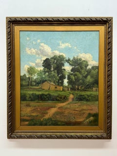 Antique J. Kleitsch (1882-1931) Landscape of Dirt Road Leading to Barn House