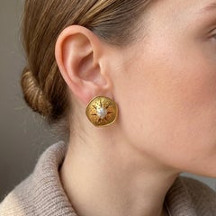 J. Klingman Pearl Earrings in 24K Gold