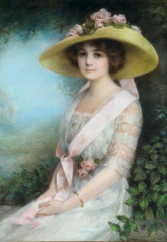 Demure Woman in Straw Bonnet