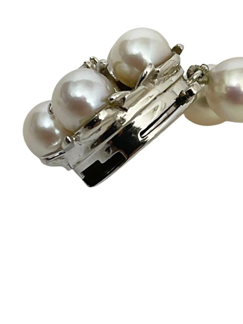 J. Kohle Pforzheim, German 14 Carat White Gold with Akoya Pearls Necklace For Sale 2