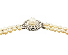 J. Kohle Pforzheim, German silver lock with Pearls Necklace