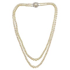 Used J. Kohle Pforzheim, German silver lock with Pearls Necklace