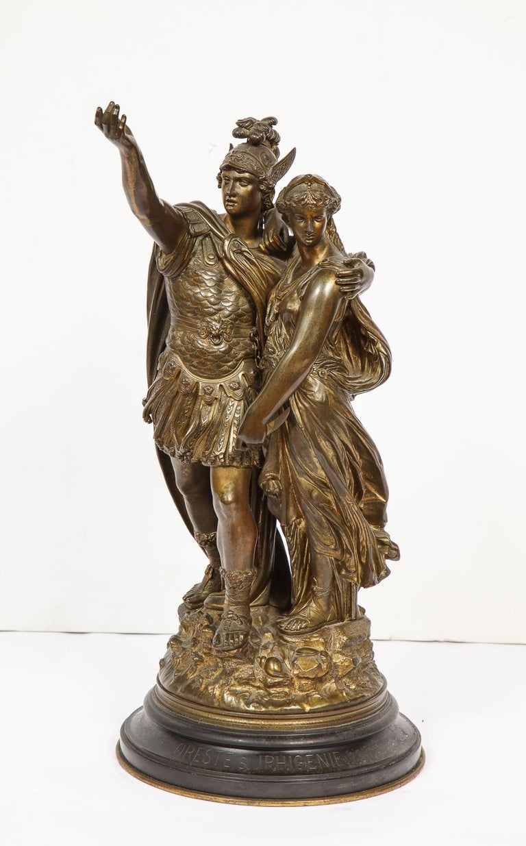 J. L. Gregoire, A French Bronze Figural Group "Orestes and Iphigenia