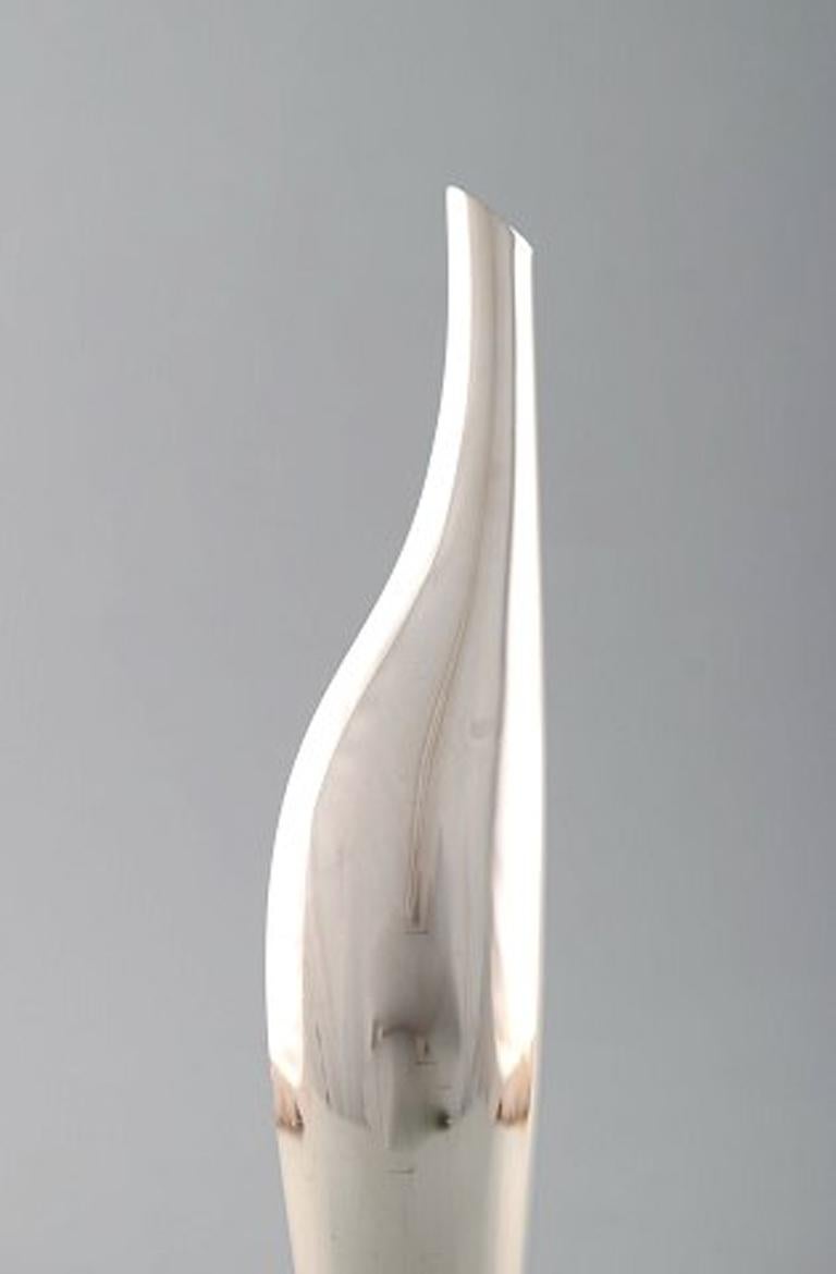 Mid-20th Century J. L. Hultman, Modernist Vase in Sterling Silver on Wooden Base, circa 1950s