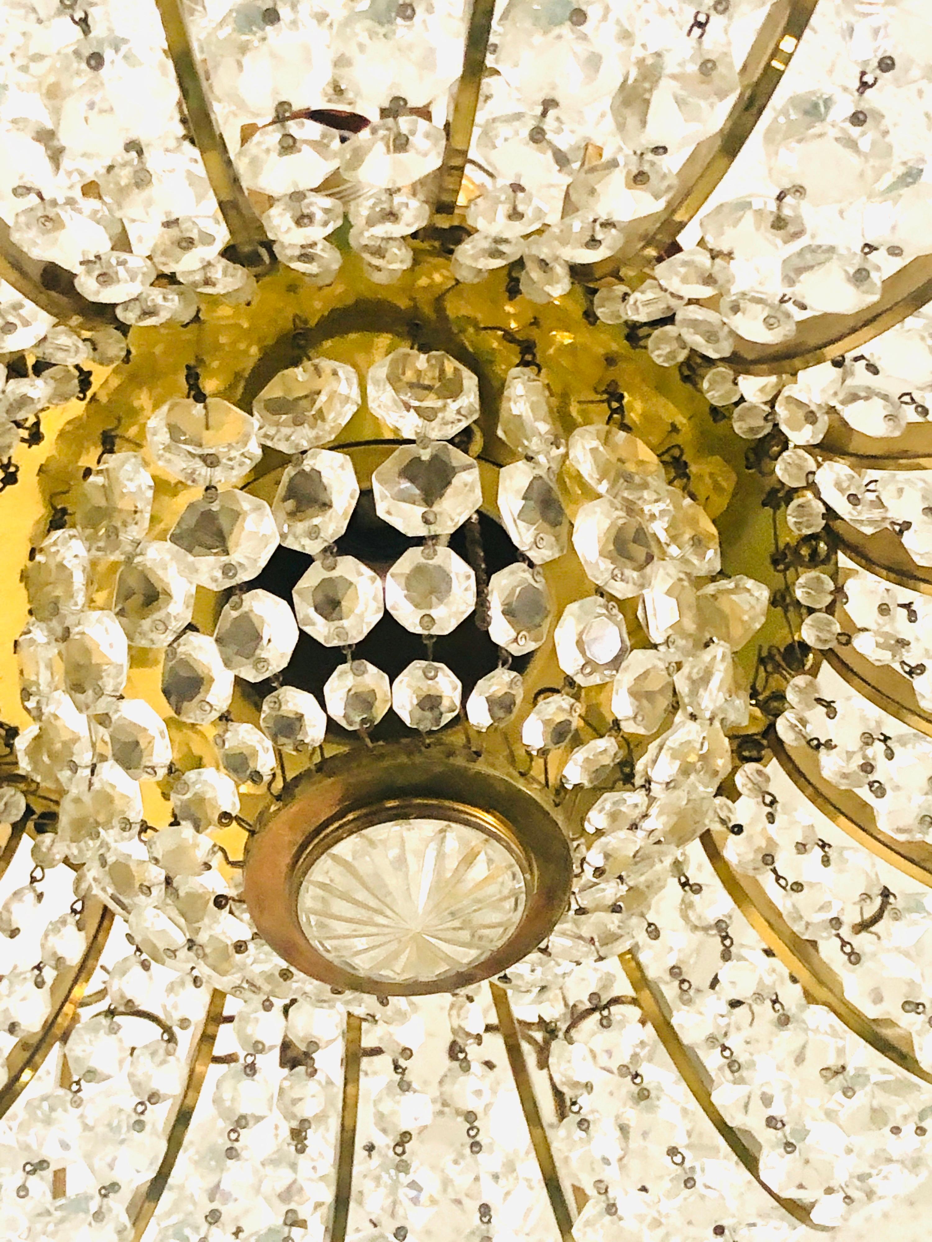 J L Lobmeyr Crystal and Bronze Midcentury Chandelier 2