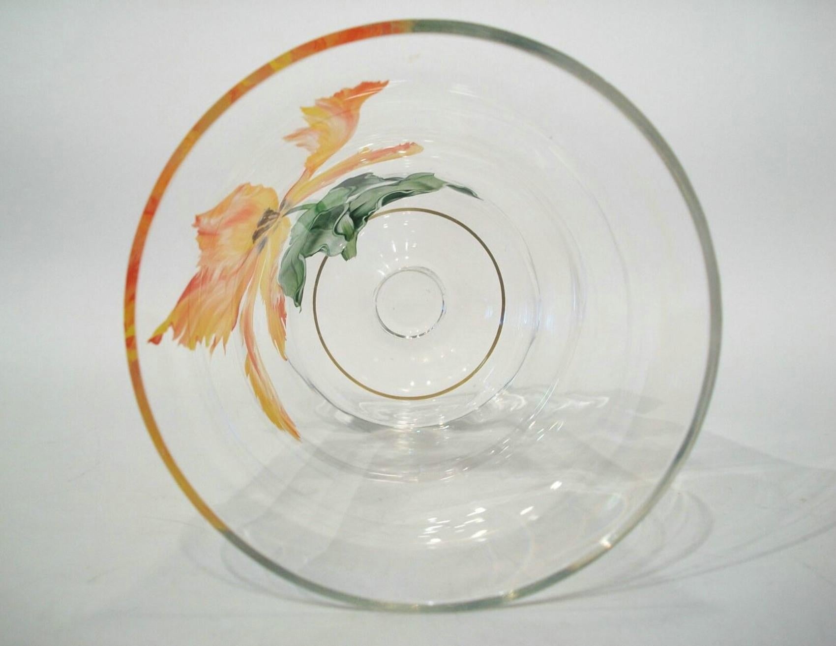 20th Century J & L Lobmeyr, Mid Century Enamel Patrician Glass Vase, Austria, Circa 1950's For Sale