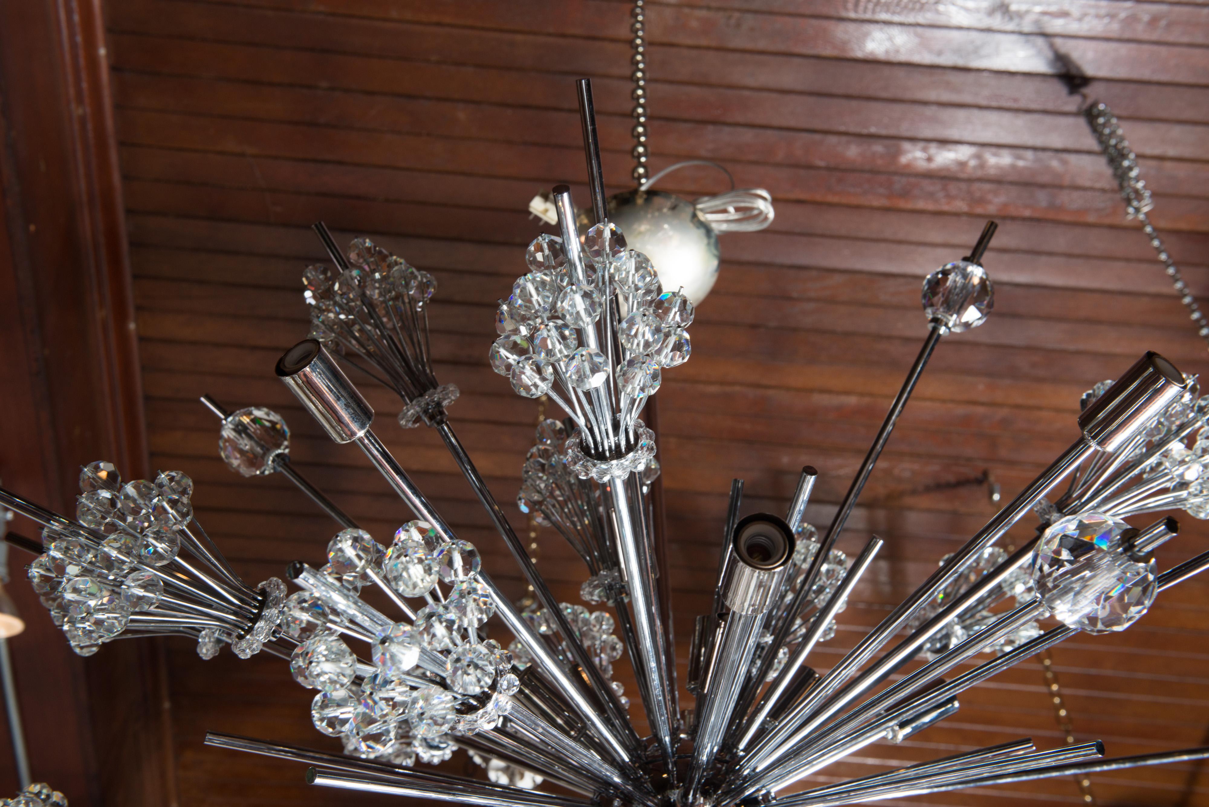 J. & L. Lobmeyr Starburst Chrome, Crystal Chandelier, by Hans Harald Rath For Sale 5