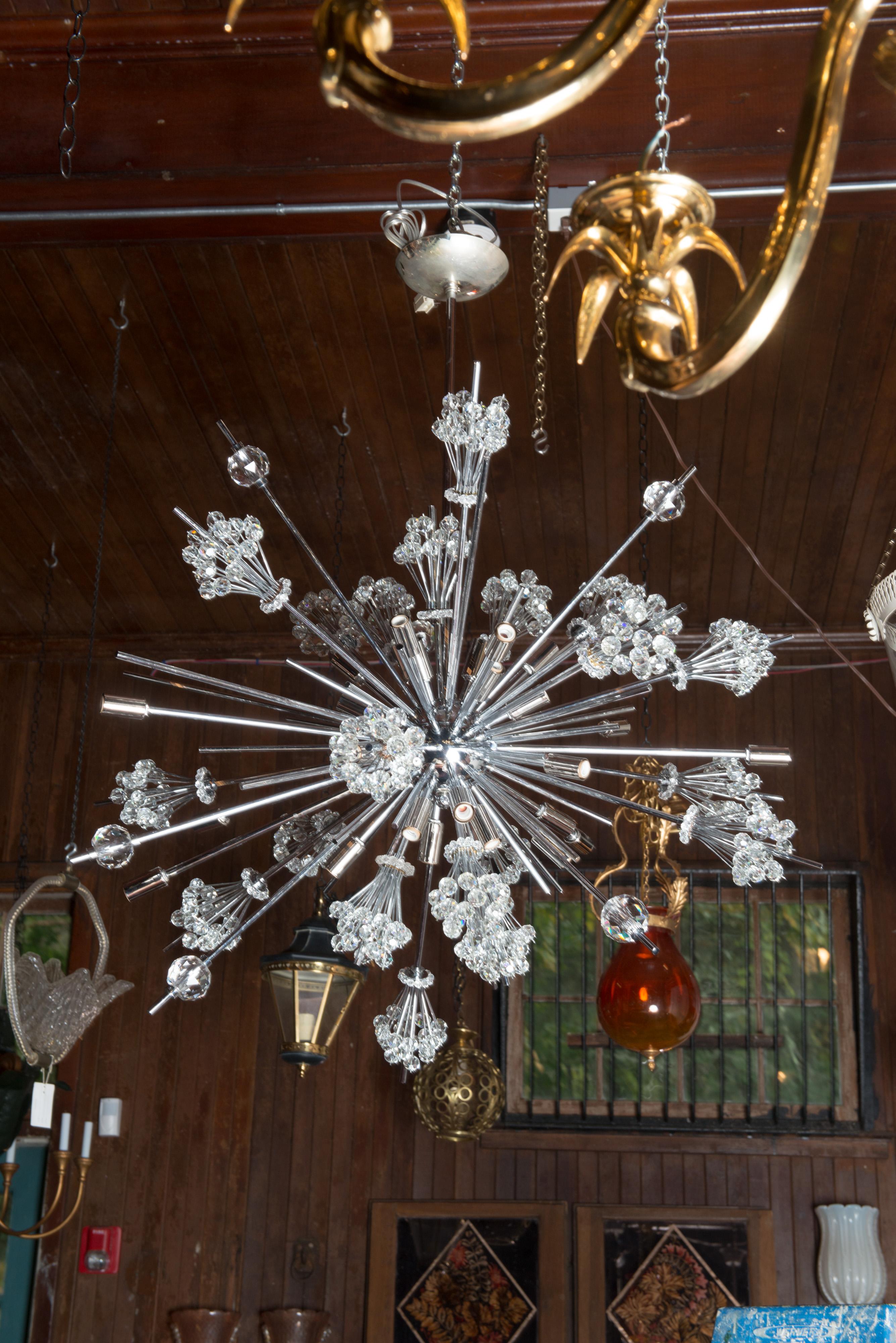J. & L. Lobmeyr Starburst Chrome, lampadario di cristallo, di Hans Harald Rath in vendita 9