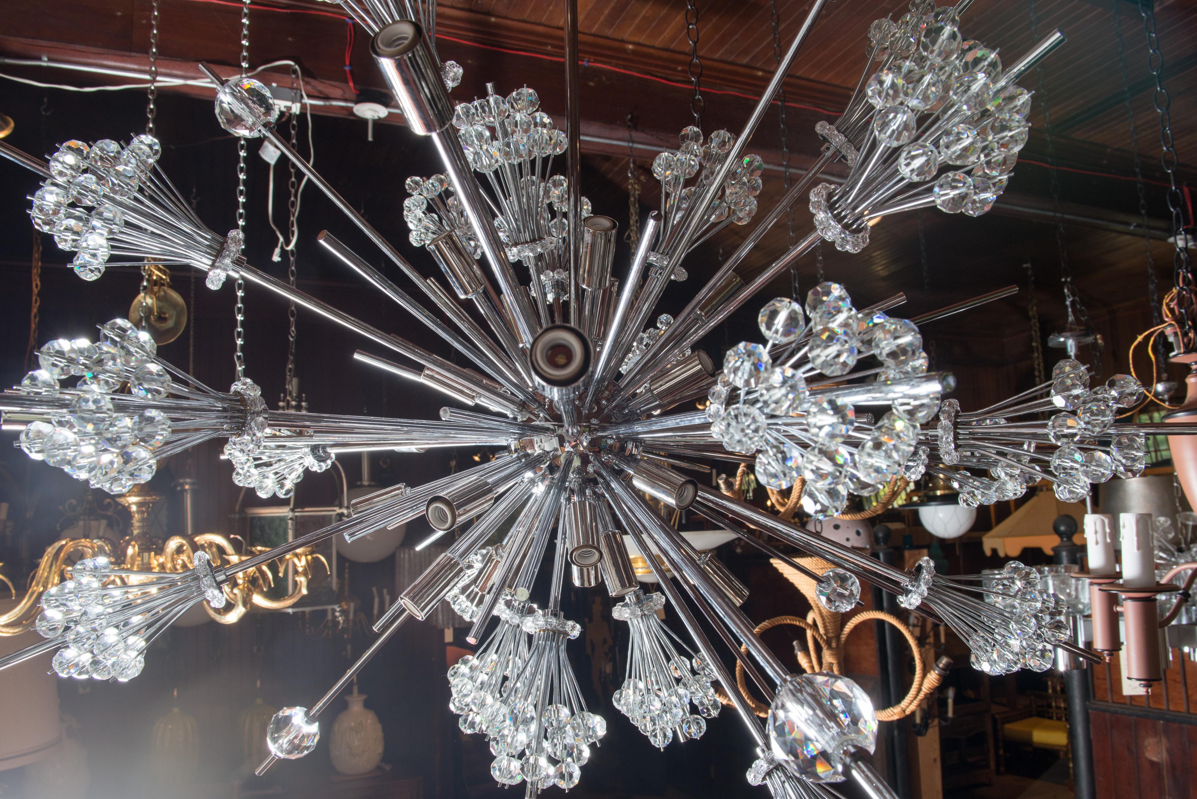 J. & L. Lobmeyr Starburst Chrome, lampadario di cristallo, di Hans Harald Rath in vendita 1