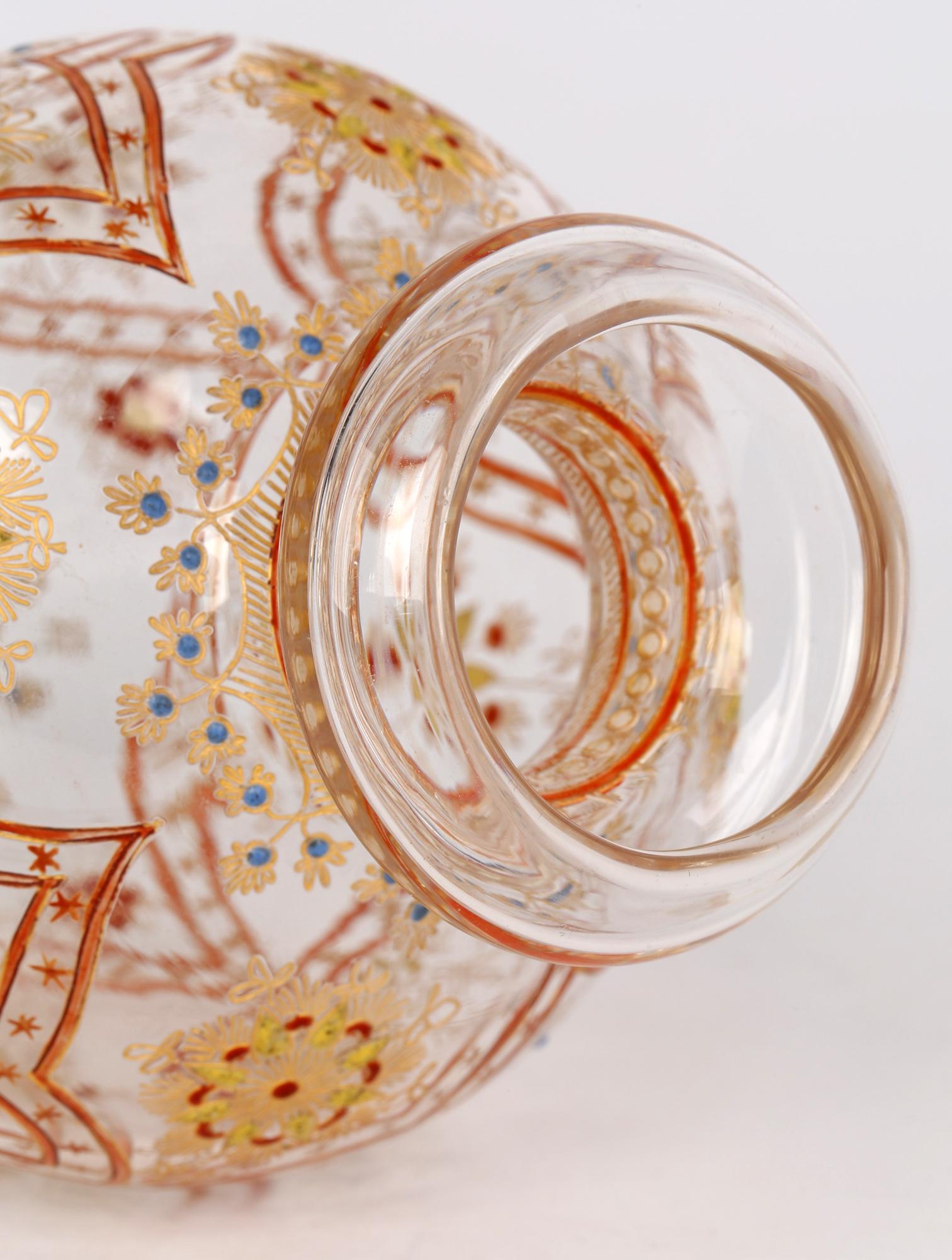 J & L Lobmeyr Viennese Enamelled Persian-Style Glass Vase For Sale 4