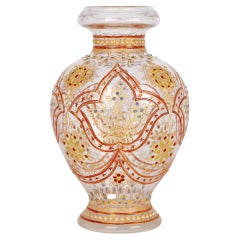 Antique J & L Lobmeyr Viennese Enamelled Persian-Style Glass Vase