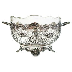 J. L. Schlingloff, German Silver Basket with Glass Liner, Early 20th Century