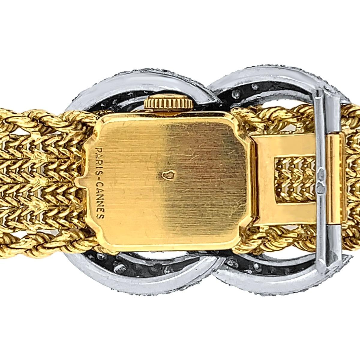 J Lacloche 18 Karat Yellow Gold and Diamond Wristwatch For Sale 1