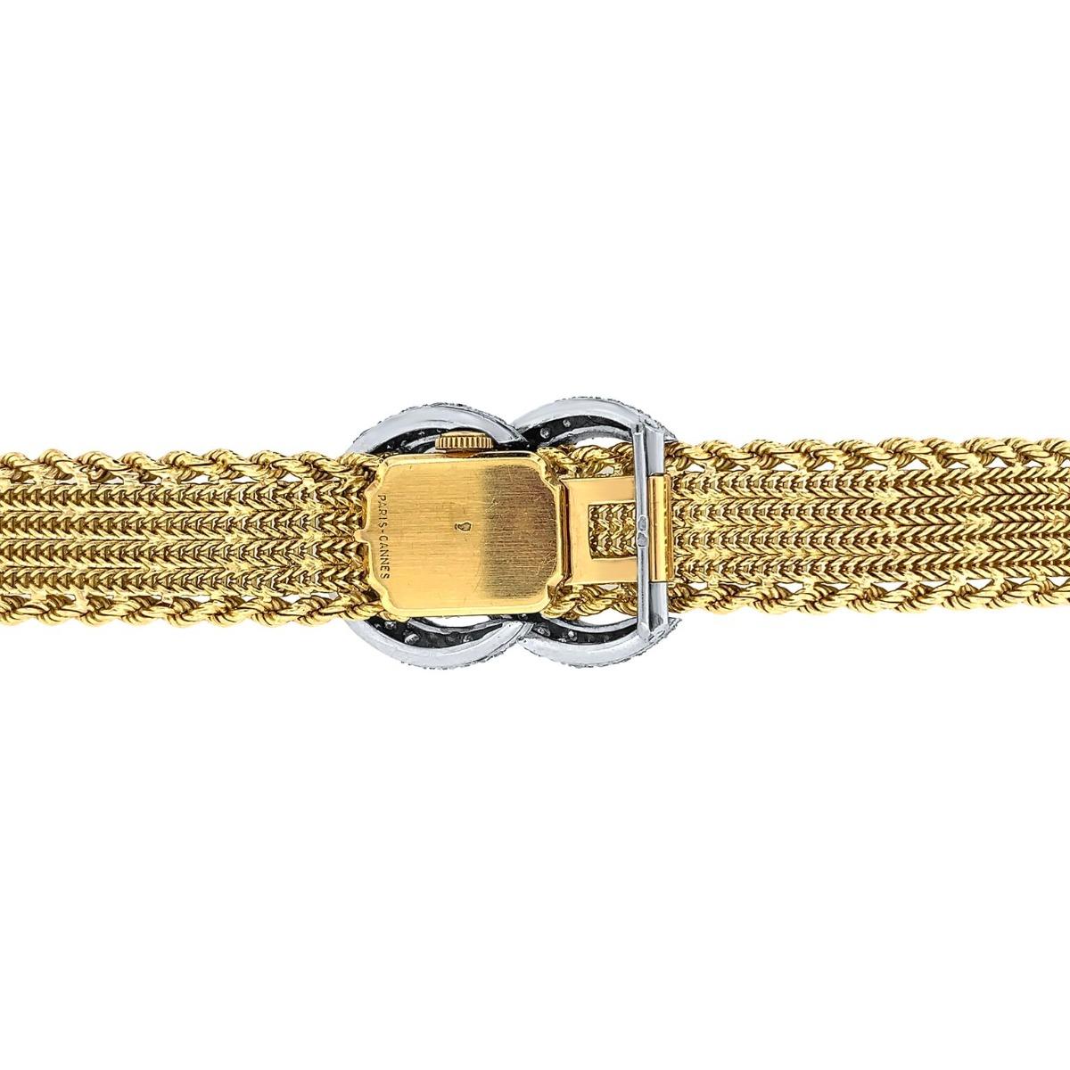 J Lacloche 18 Karat Yellow Gold and Diamond Wristwatch For Sale 2