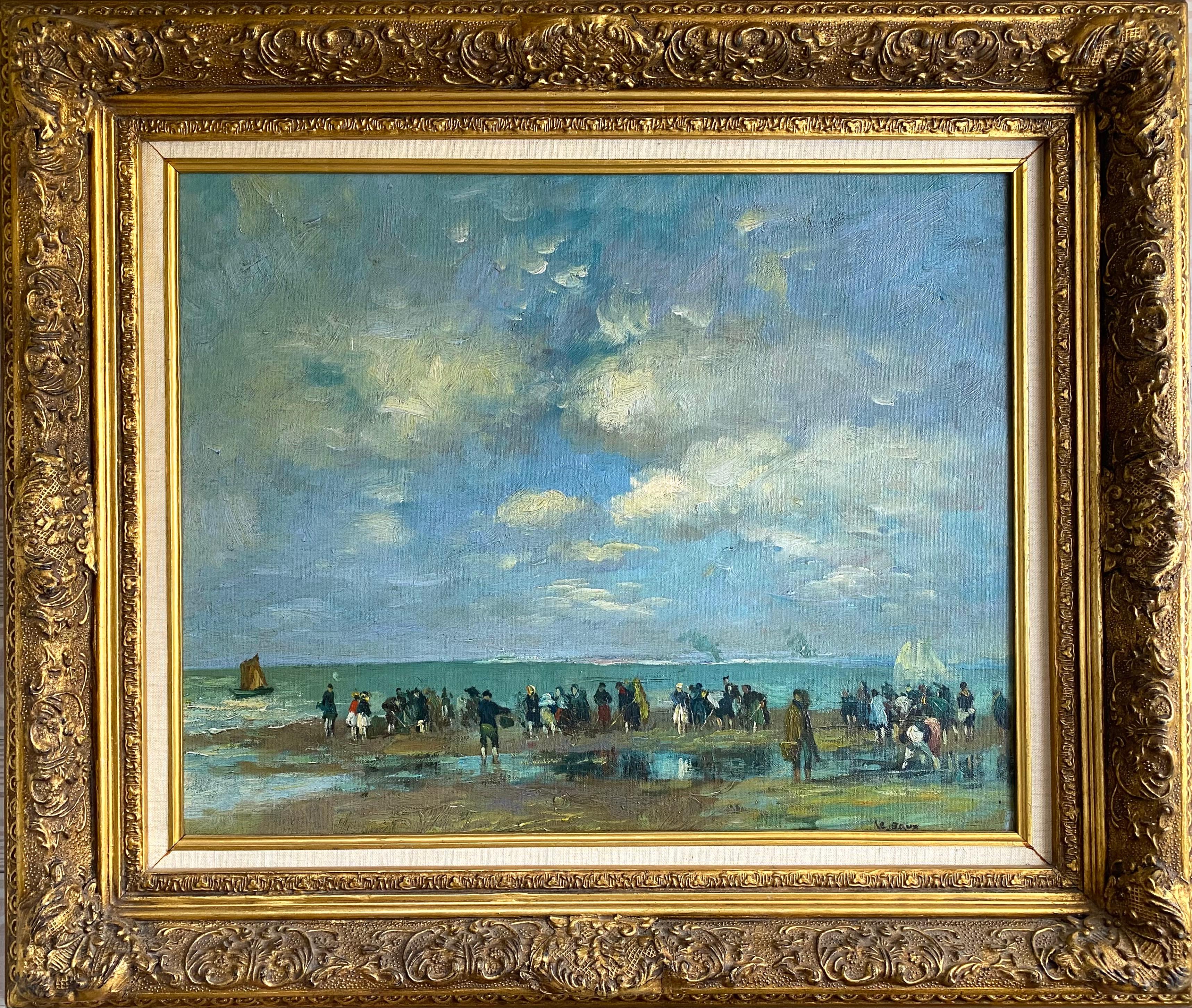 Figuren am Strand (Post-Impressionismus), Painting, von J. Le Saux