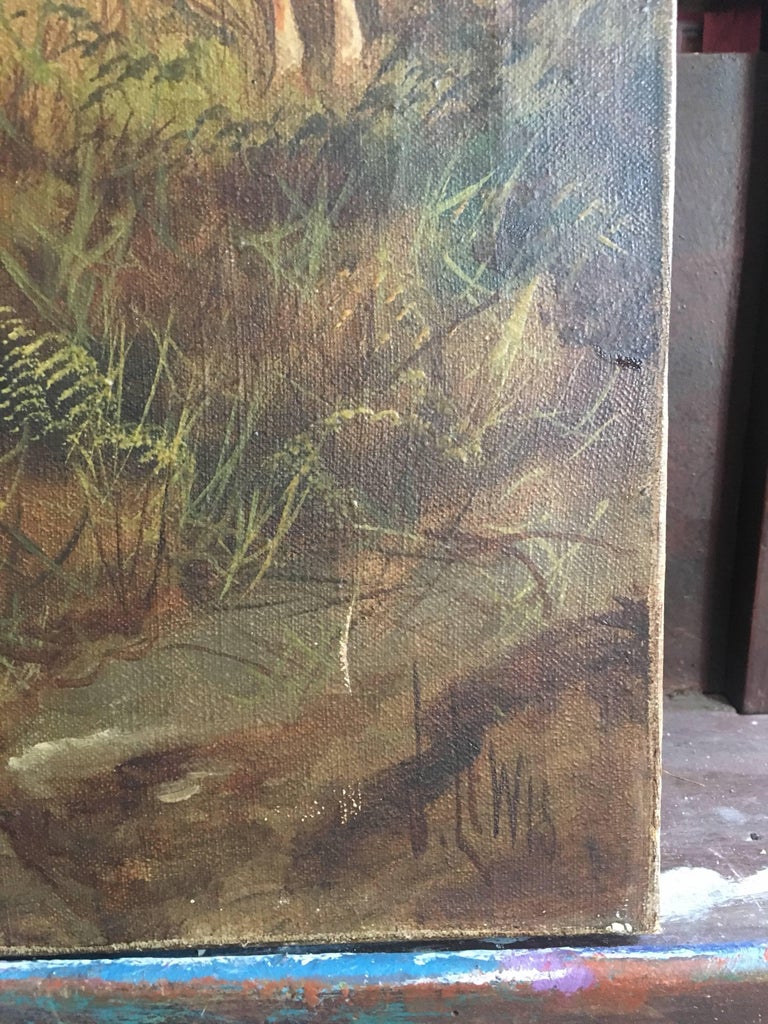 J. Lewis Monarch of the Glen, Highland Stag, Antique Oil Painting