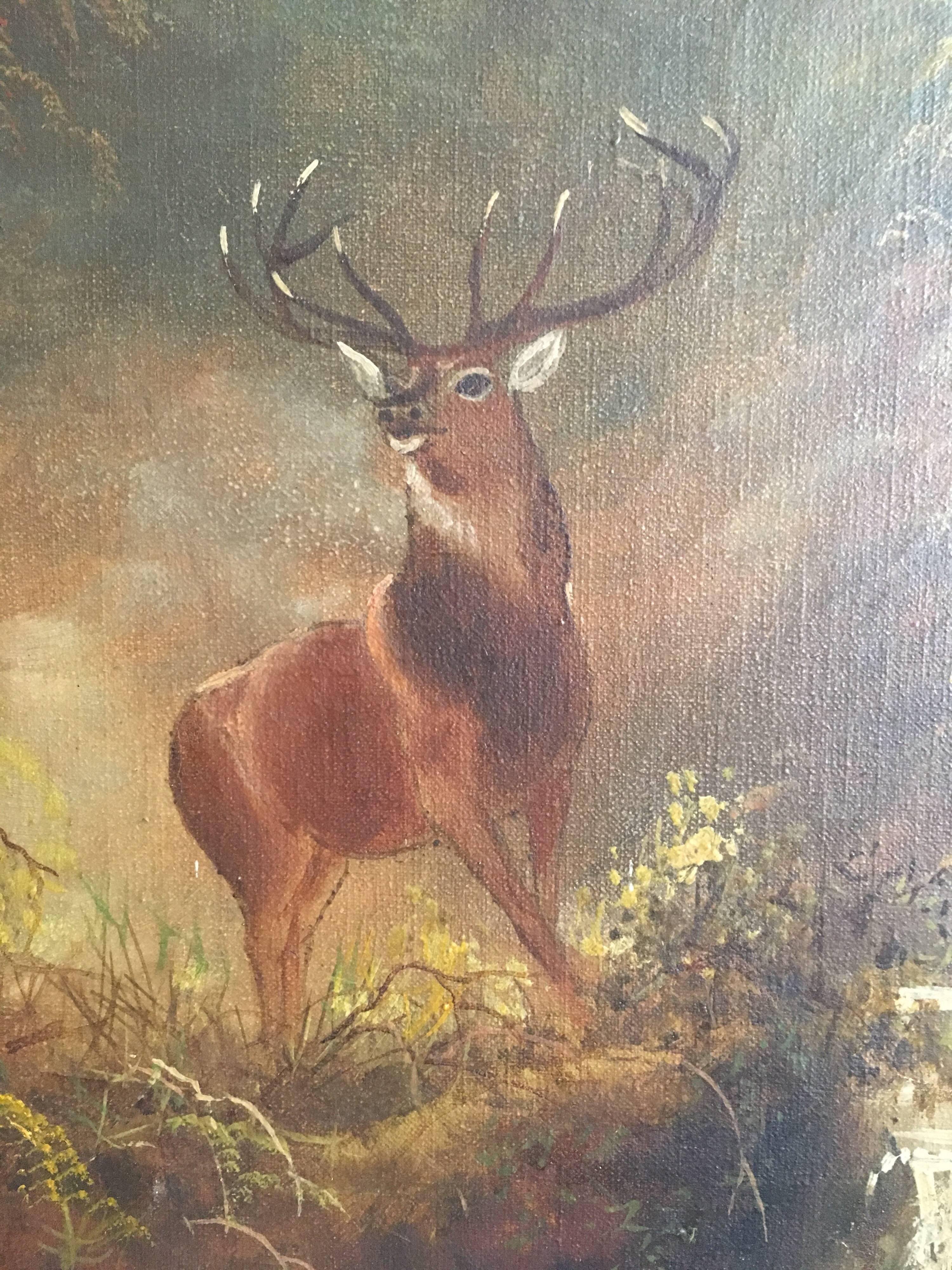 stag oil painting