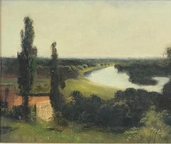 The River Thames at Richmond, Fine Victorian Oil Painting Impressive Gilt Frame