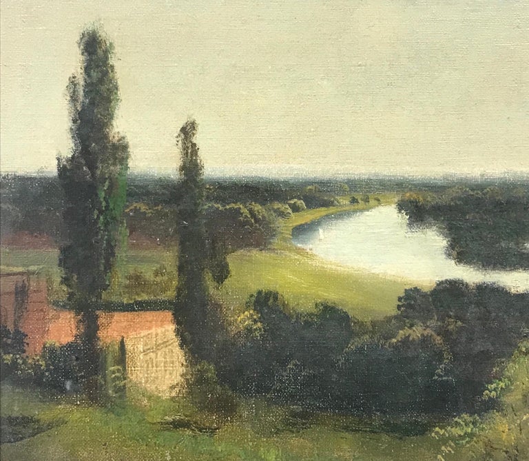 Artist/ School: by James Lewis, British late 19th century

Title: The River Thames viewed from Richmond Hill

Medium: oil on canvas, framed

Framed: 12.75 x 16.5 inches
Canvas: 8 x 12 inches

Provenance: private collection, England

Condition: The