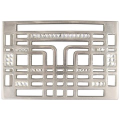 J. Lindeberg Silver Metal Rhinestone Logo Belt Buckle