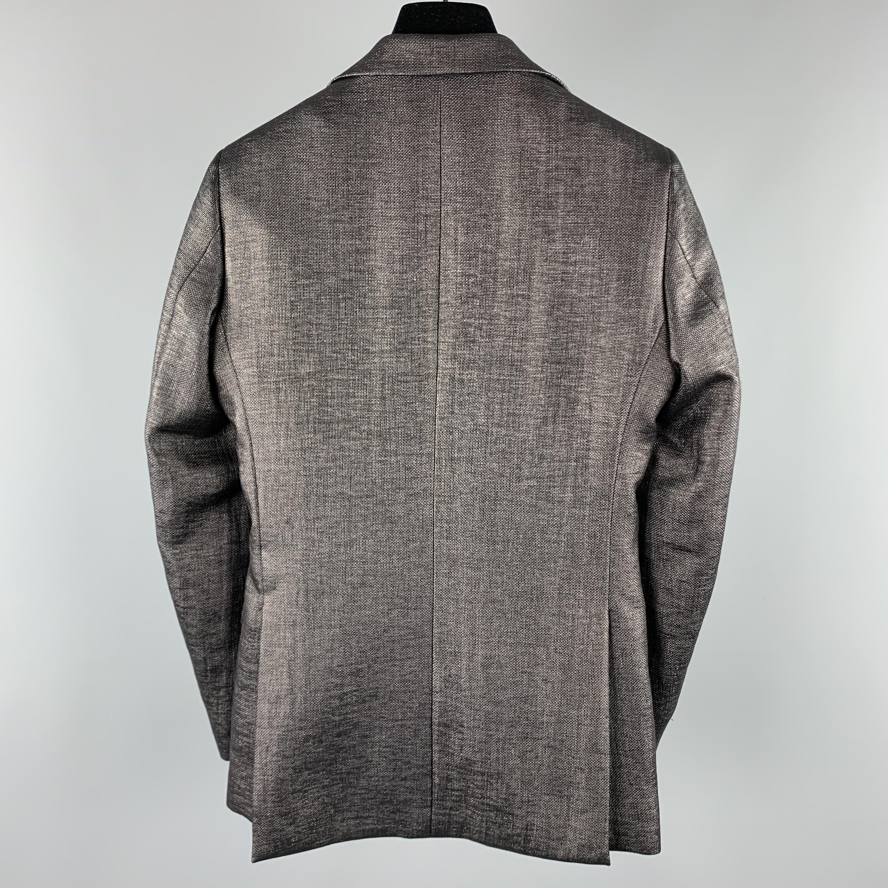 Men's J. LINDEBERG Size 36 Black Woven Cotton Blend Peak Lapel Sport Coat