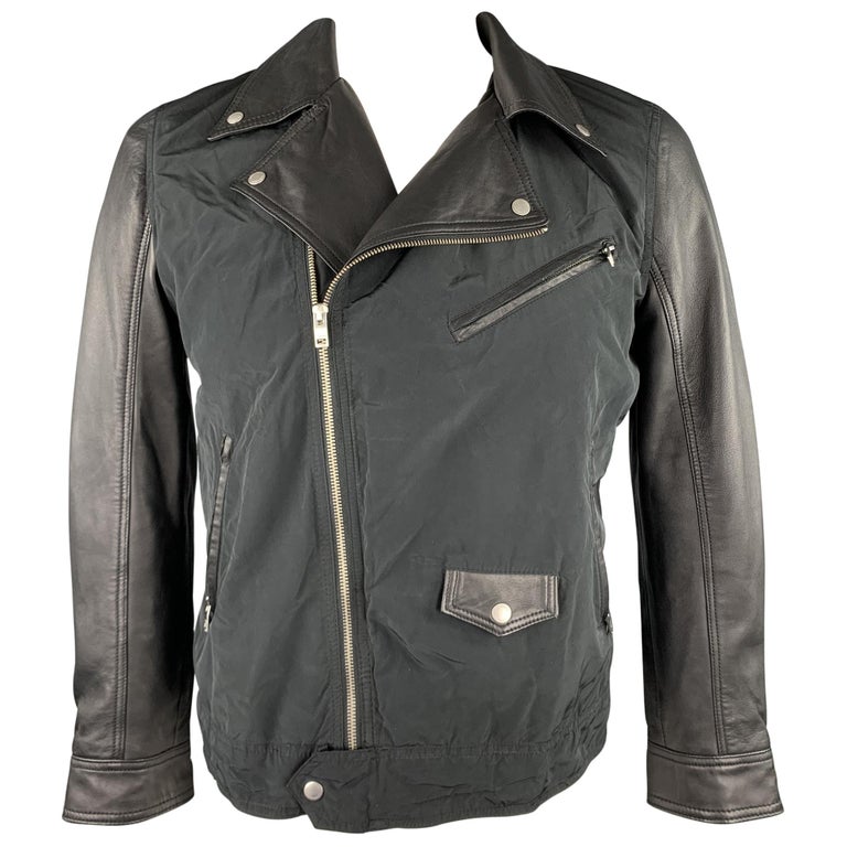 J. LINDEBERG Size L Black Mixed Materials Nylon Biker Jacket For Sale at  1stDibs