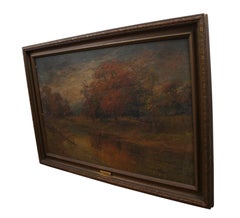 J Lurell Wise Indian Summer Impressionist Forest Landscape Oil Painting on Board